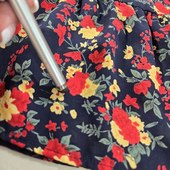 Vtg Campagnie Internationale Express Mini Full Skirt Sz M Floral Sheer Tiered - Picture 10 of 11